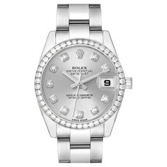 Rolex Datejust 26 Steel White Gold Diamond Ladies Watch 179384 Box Card
