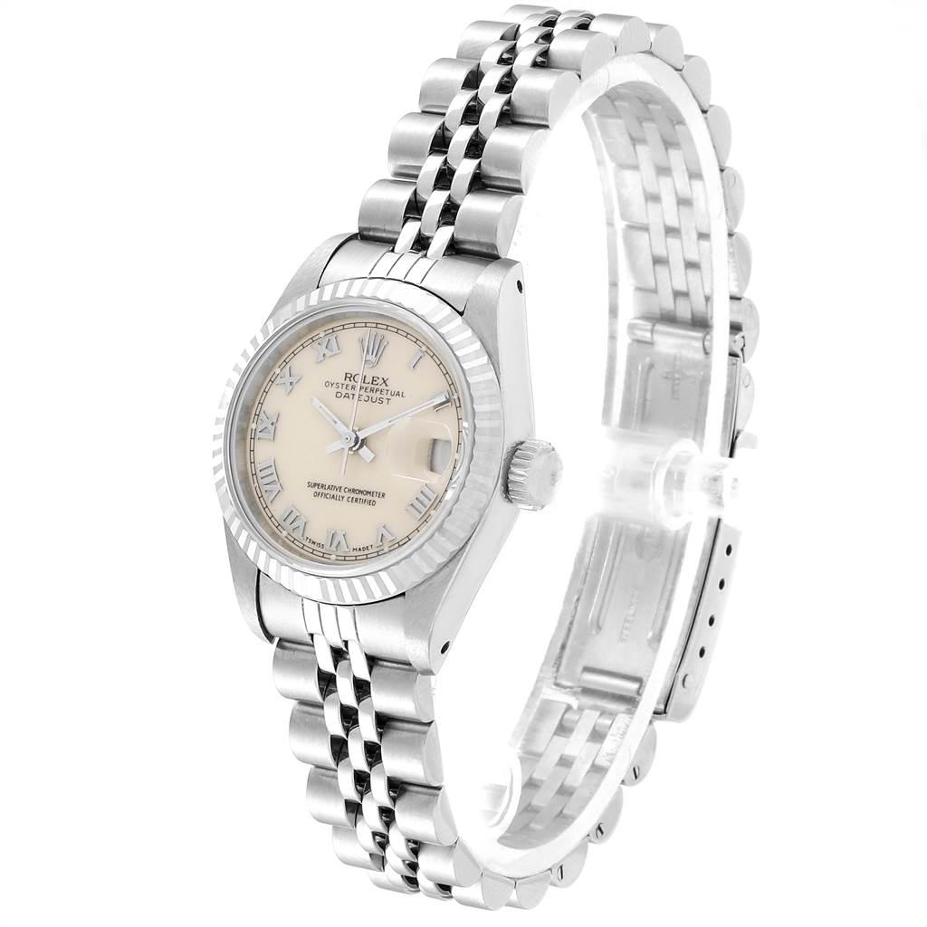 Women's Rolex Datejust 26 Steel White Gold Ivory Roman Dial Ladies Watch 69174