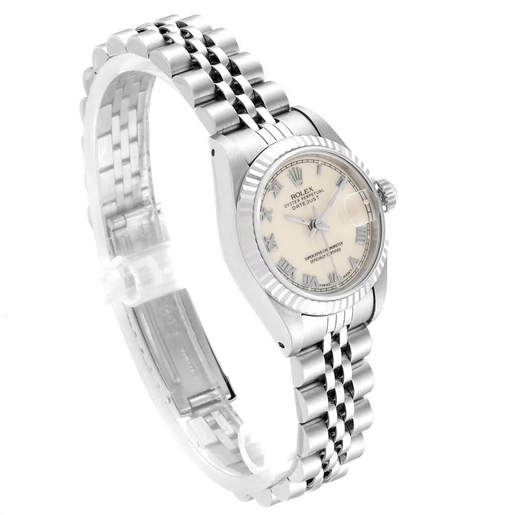 Rolex Datejust 26 Steel White Gold Ivory Roman Dial Ladies Watch 69174 1