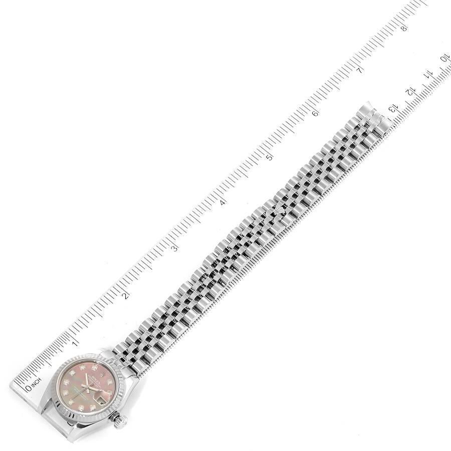 Rolex Datejust 26 Steel White Gold MOP Diamond Ladies Watch 179174 For Sale 6
