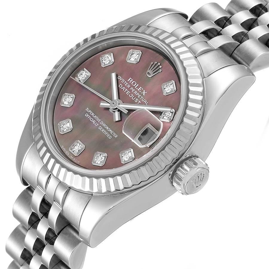 Rolex Datejust 26 Steel White Gold MOP Diamond Ladies Watch 179174 For Sale 1