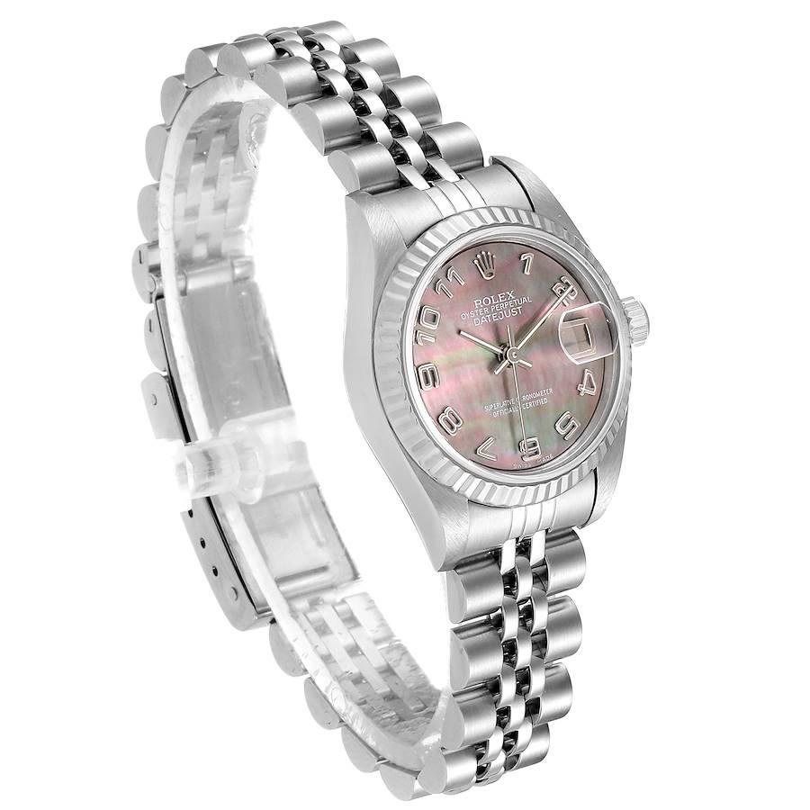 Rolex Datejust 26 Steel White Gold Mother of Pearl Ladies Watch 79174 Box In Excellent Condition For Sale In Atlanta, GA