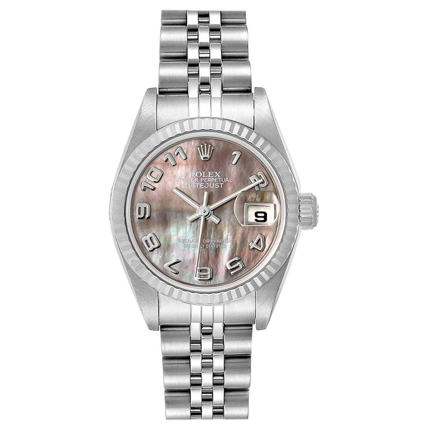 Rolex Datejust 26 Steel White Gold Mother of Pearl Ladies Watch 79174 Box For Sale