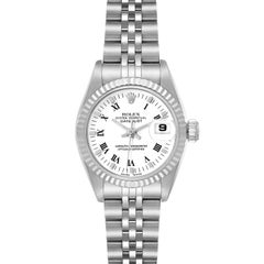 Rolex Datejust 26 Steel White Gold Roman Dial Ladies Watch 69174 Box Papers