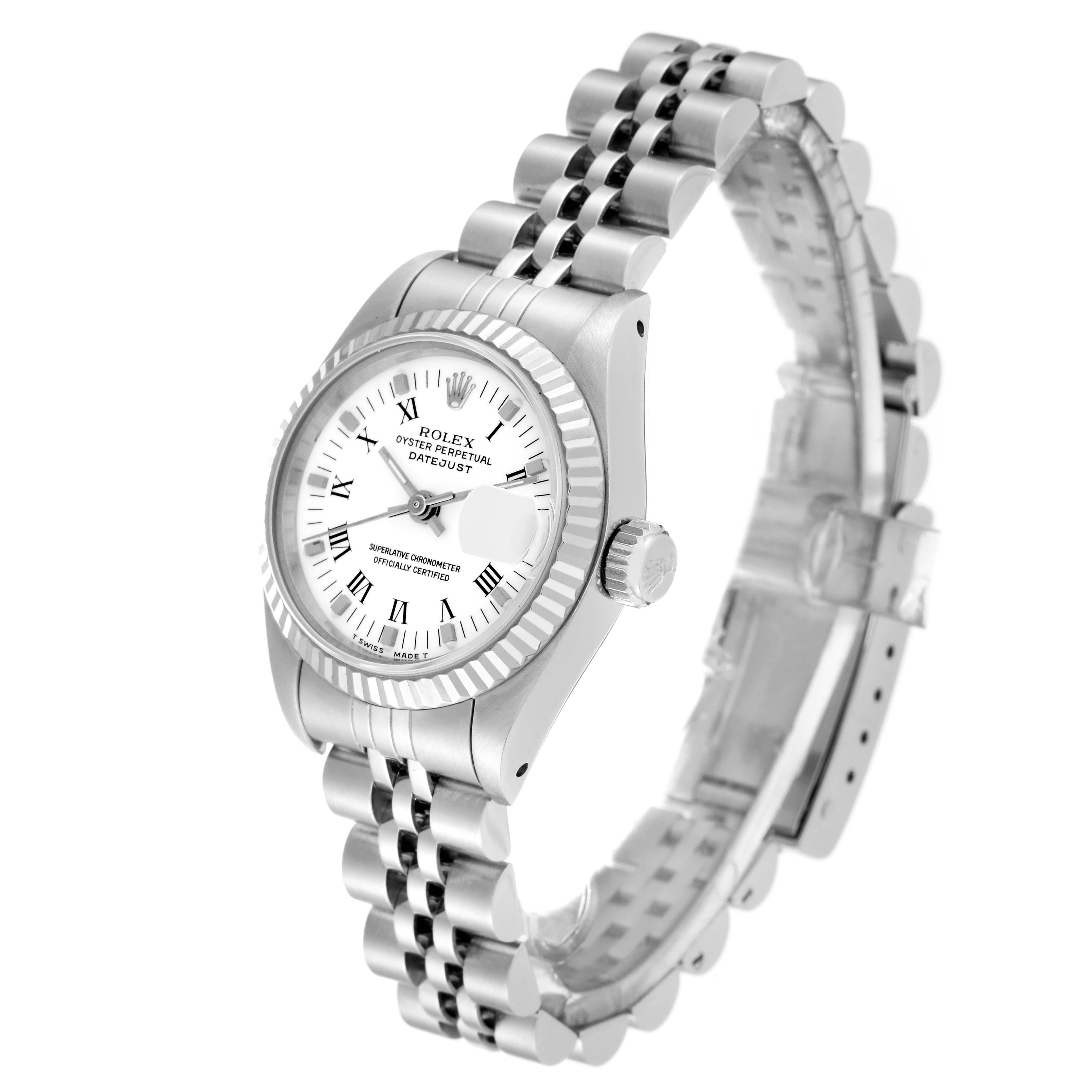 Women's Rolex Datejust 26 Steel White Gold Roman Dial Ladies Watch 69174 For Sale