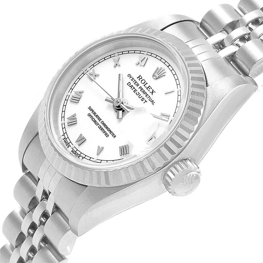 Rolex Datejust 26 Steel White Gold Roman Dial Ladies Watch 69174 For Sale 1