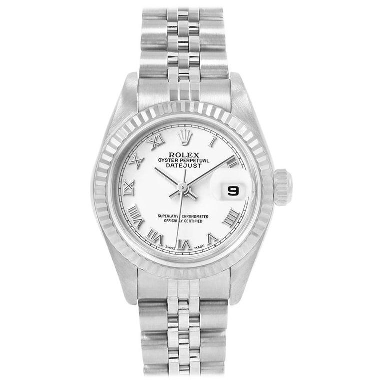 Rolex Datejust 26 Steel White Gold Roman Dial Ladies Watch 79174 For ...