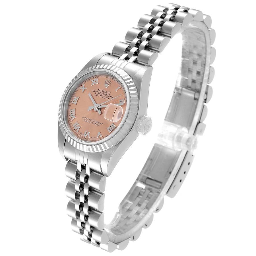 Women's Rolex Datejust 26 Steel White Gold Salmon Dial Ladies Watch 79174 For Sale
