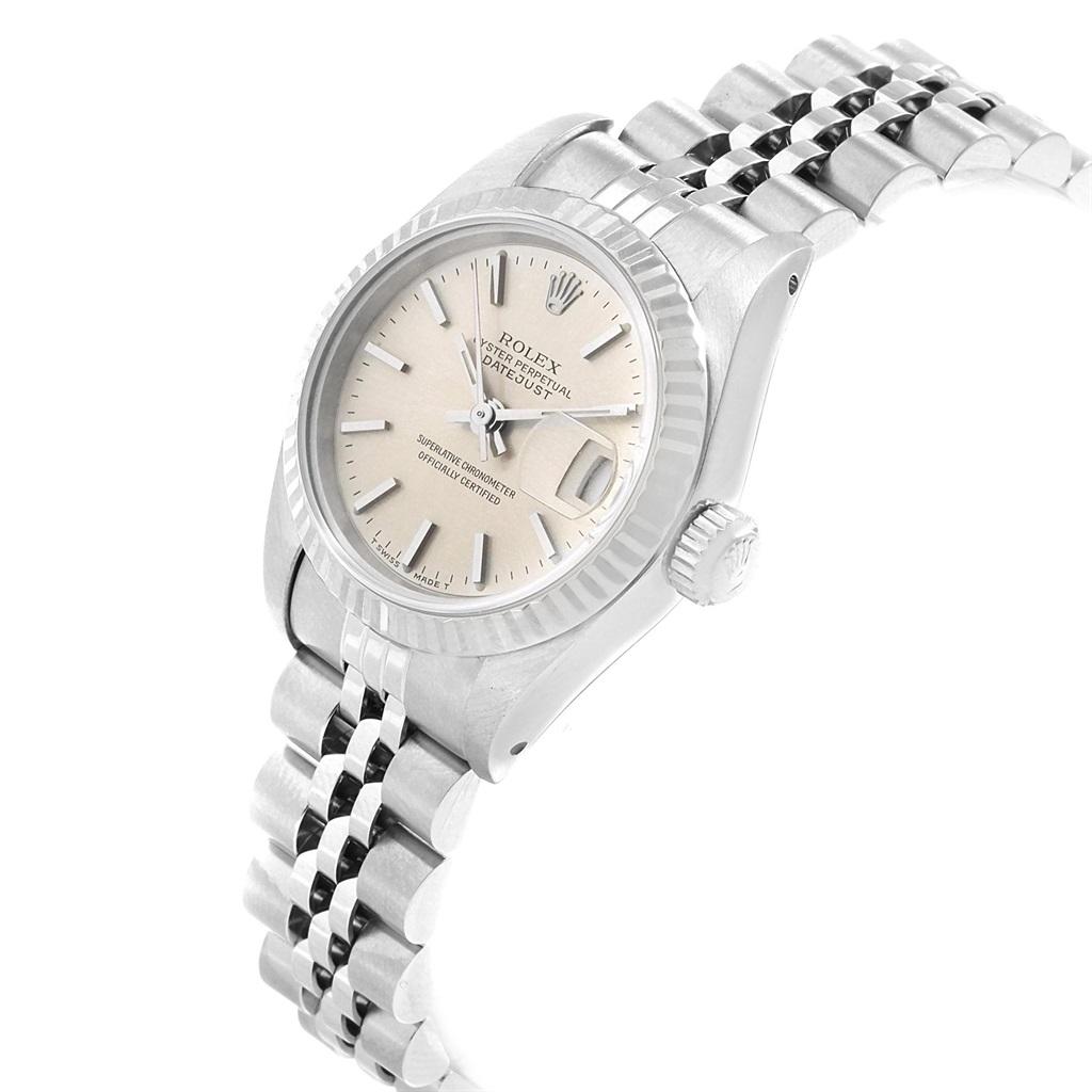 Women's Rolex Datejust 26 Steel White Gold Silver Dial Ladies Watch 69174