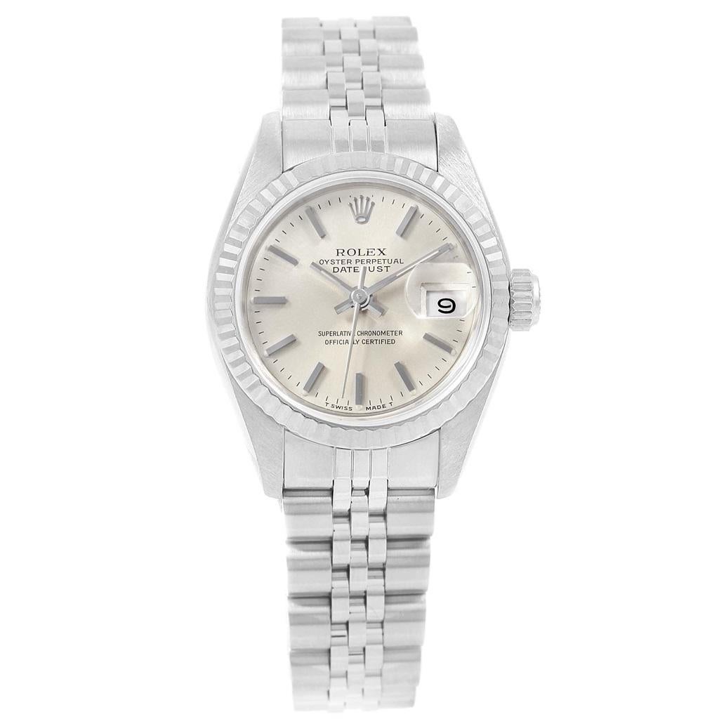 Rolex Datejust 26 Steel White Gold Silver Dial Ladies Watch 69174 2