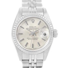 Rolex Datejust 26 Steel White Gold Silver Dial Ladies Watch 69174