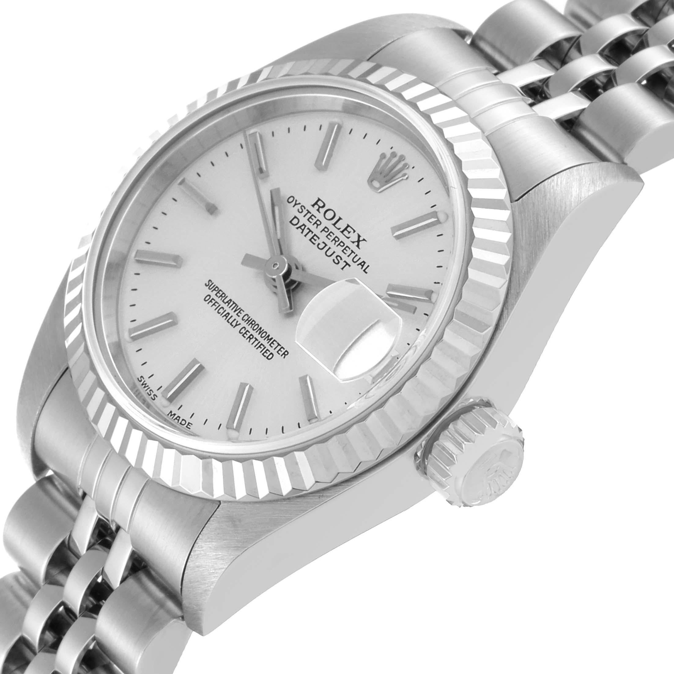 Rolex Datejust 26 Steel White Gold Silver Dial Ladies Watch 79174 Box Papers 1