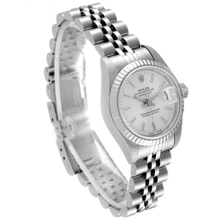 Rolex Datejust 26 Steel White Gold Silver Dial Ladies Watch 79174 In Excellent Condition For Sale In Atlanta, GA