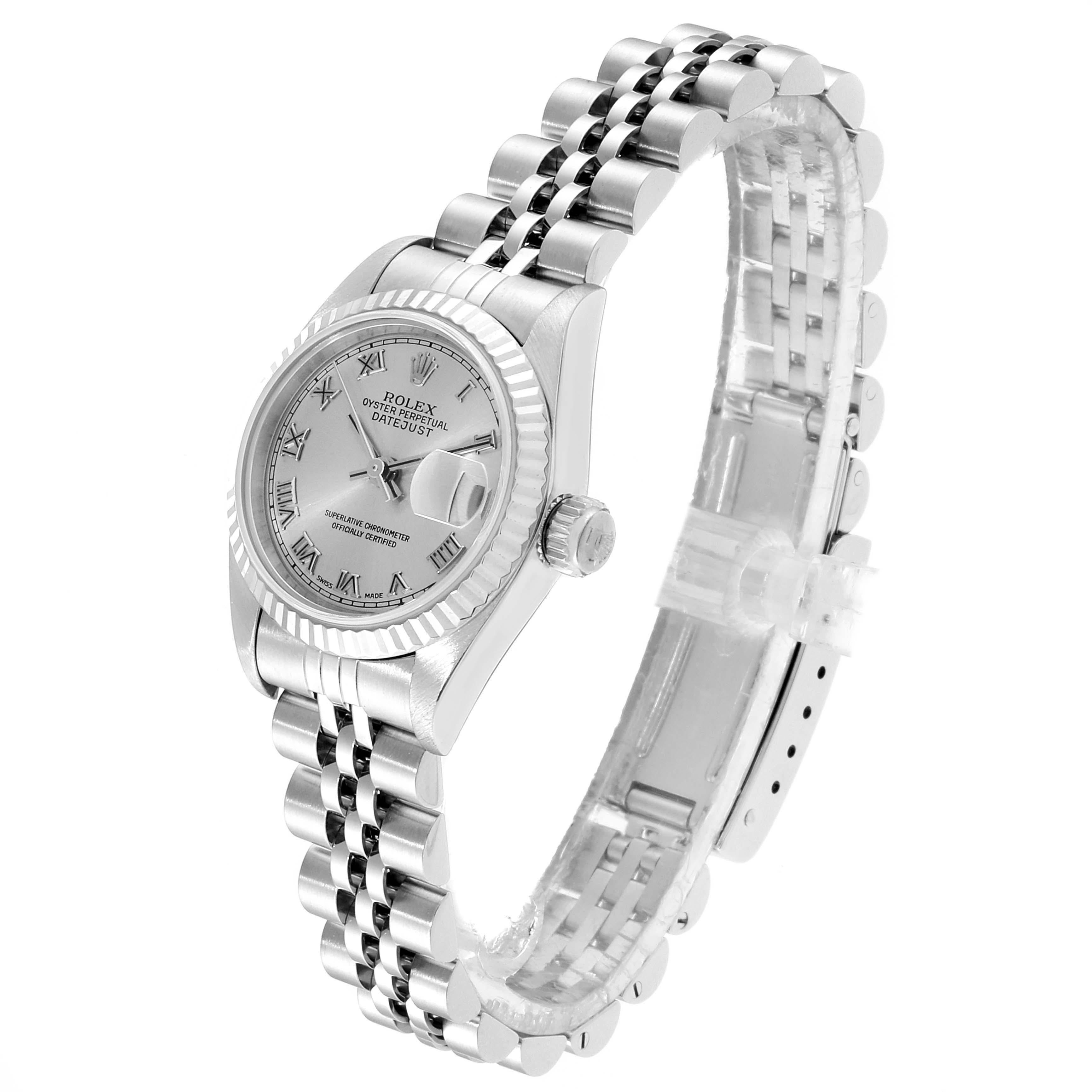 Women's Rolex Datejust 26 Steel White Gold Silver Dial Ladies Watch 79174