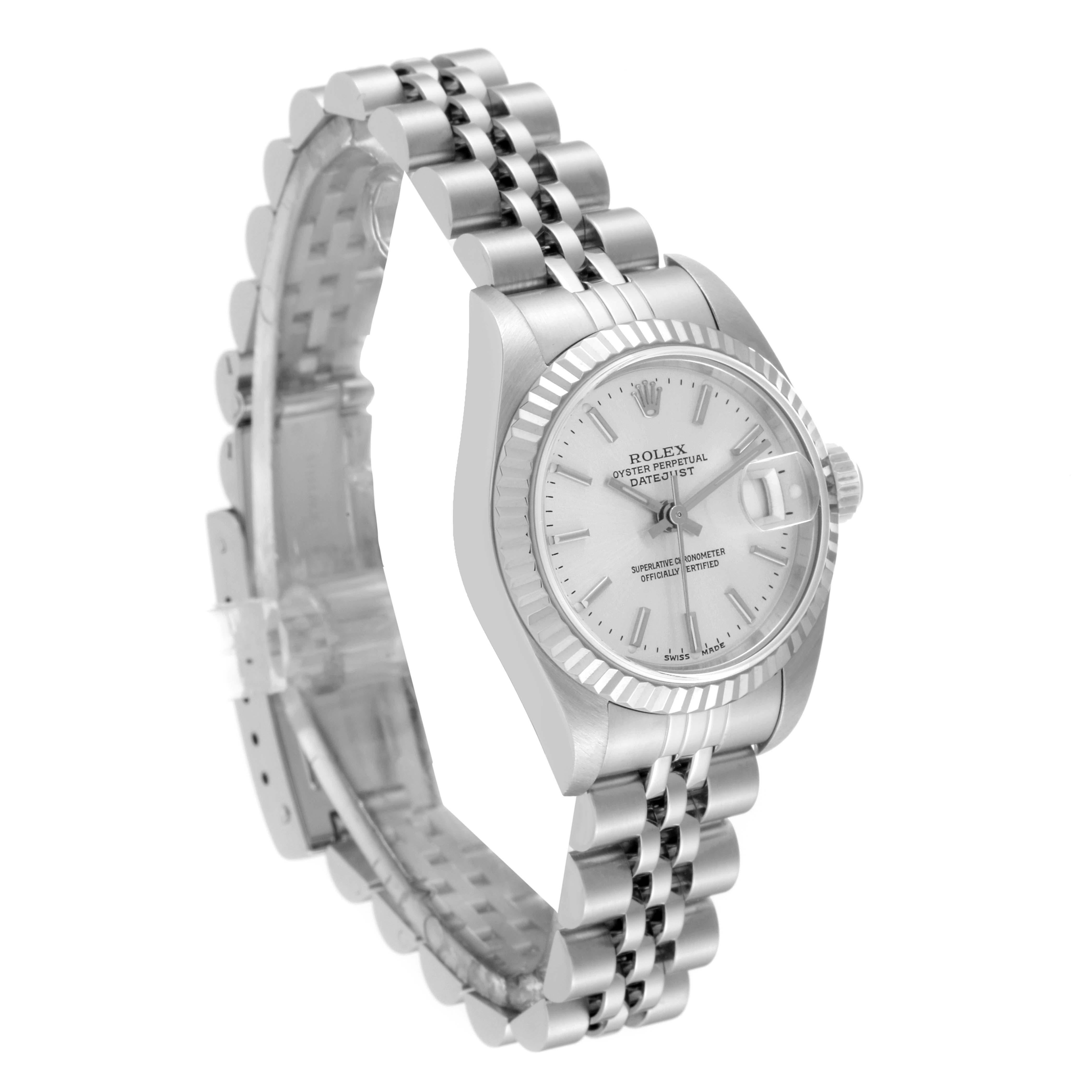Women's Rolex Datejust 26 Steel White Gold Silver Dial Ladies Watch 79174