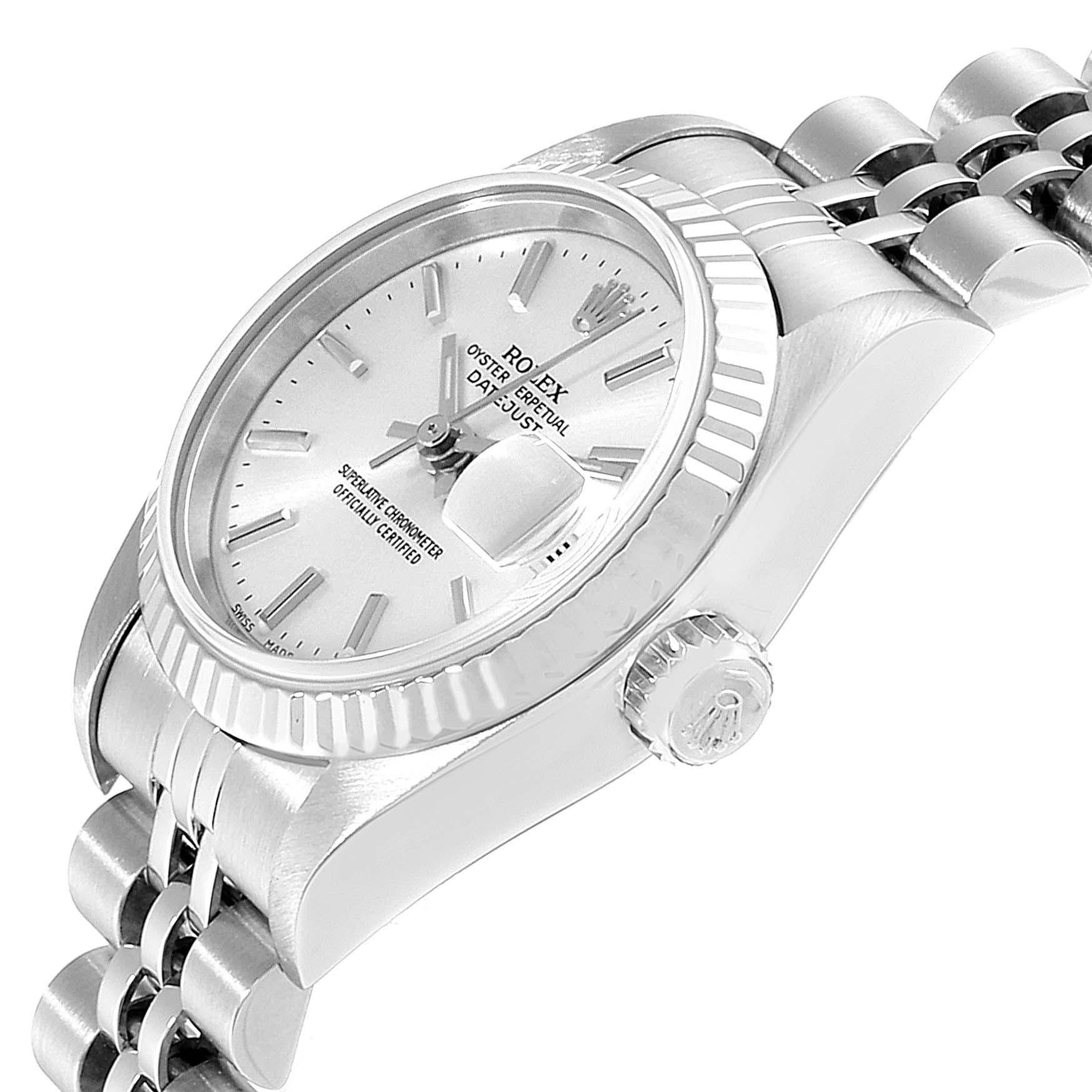 Rolex Datejust 26 Steel White Gold Silver Dial Ladies Watch 79174 1