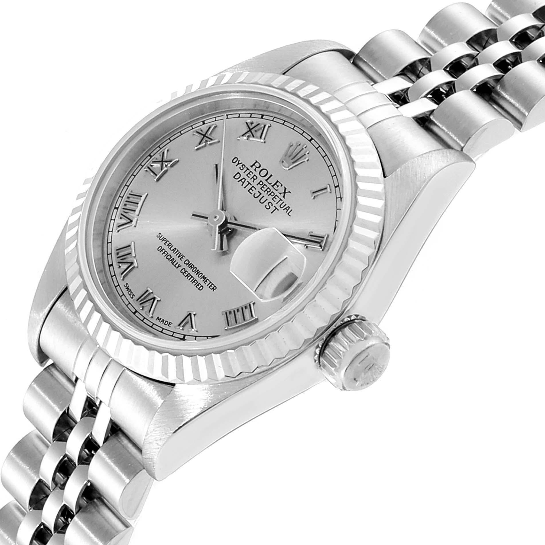 Rolex Datejust 26 Steel White Gold Silver Dial Ladies Watch 79174 1