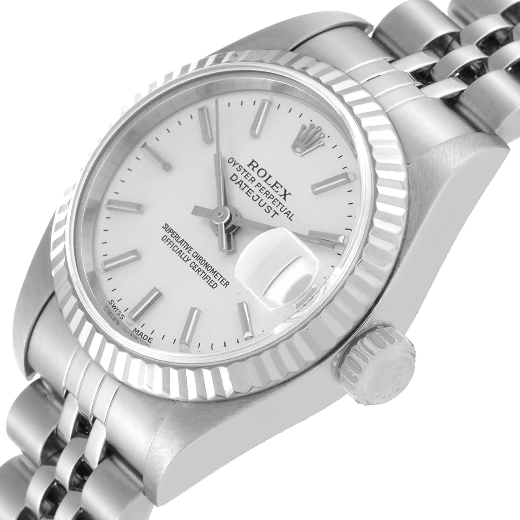 Rolex Datejust 26 Steel White Gold Silver Dial Ladies Watch 79174 For Sale 1