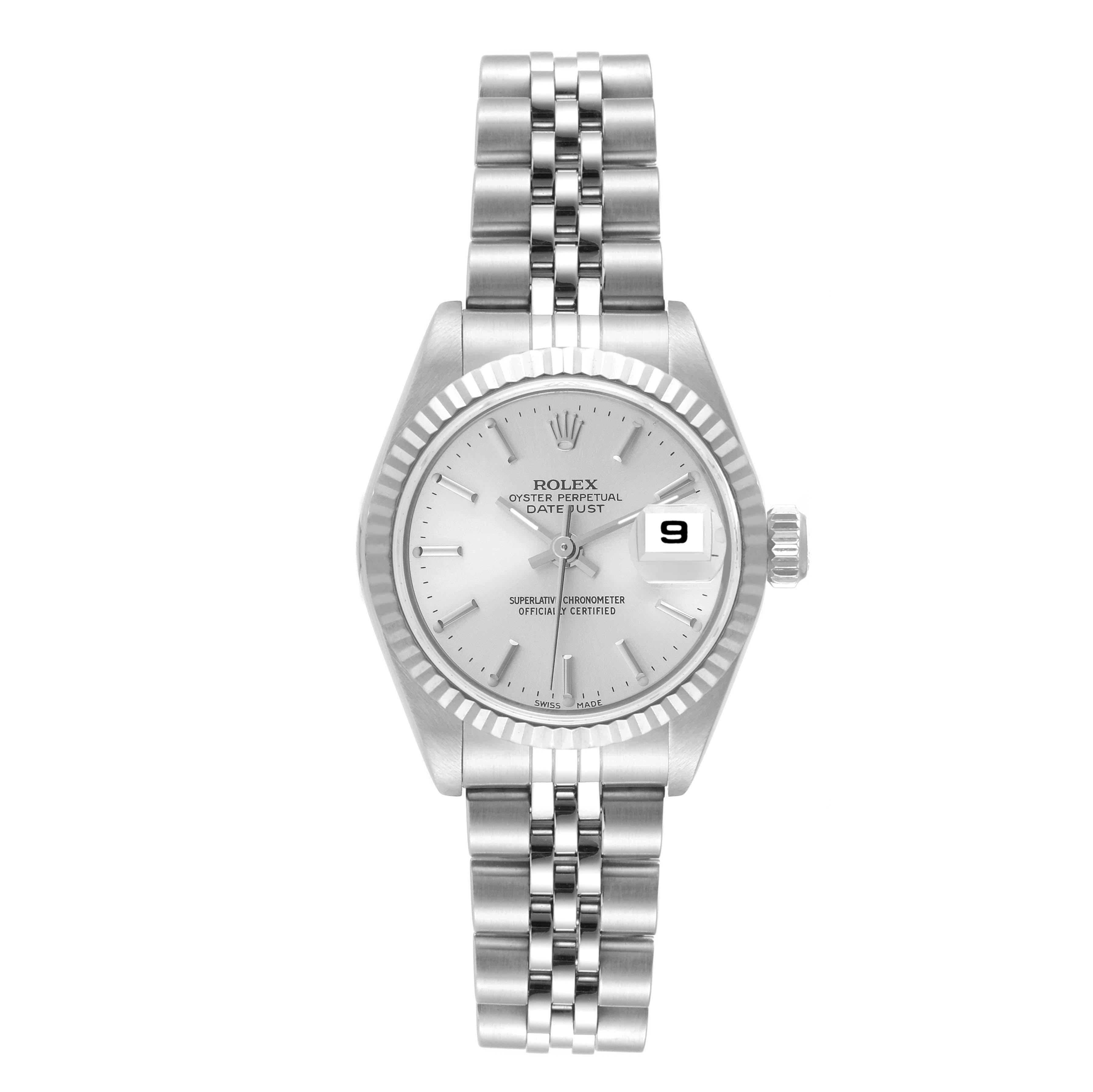 Rolex Datejust 26 Steel White Gold Silver Dial Ladies Watch 79174 2