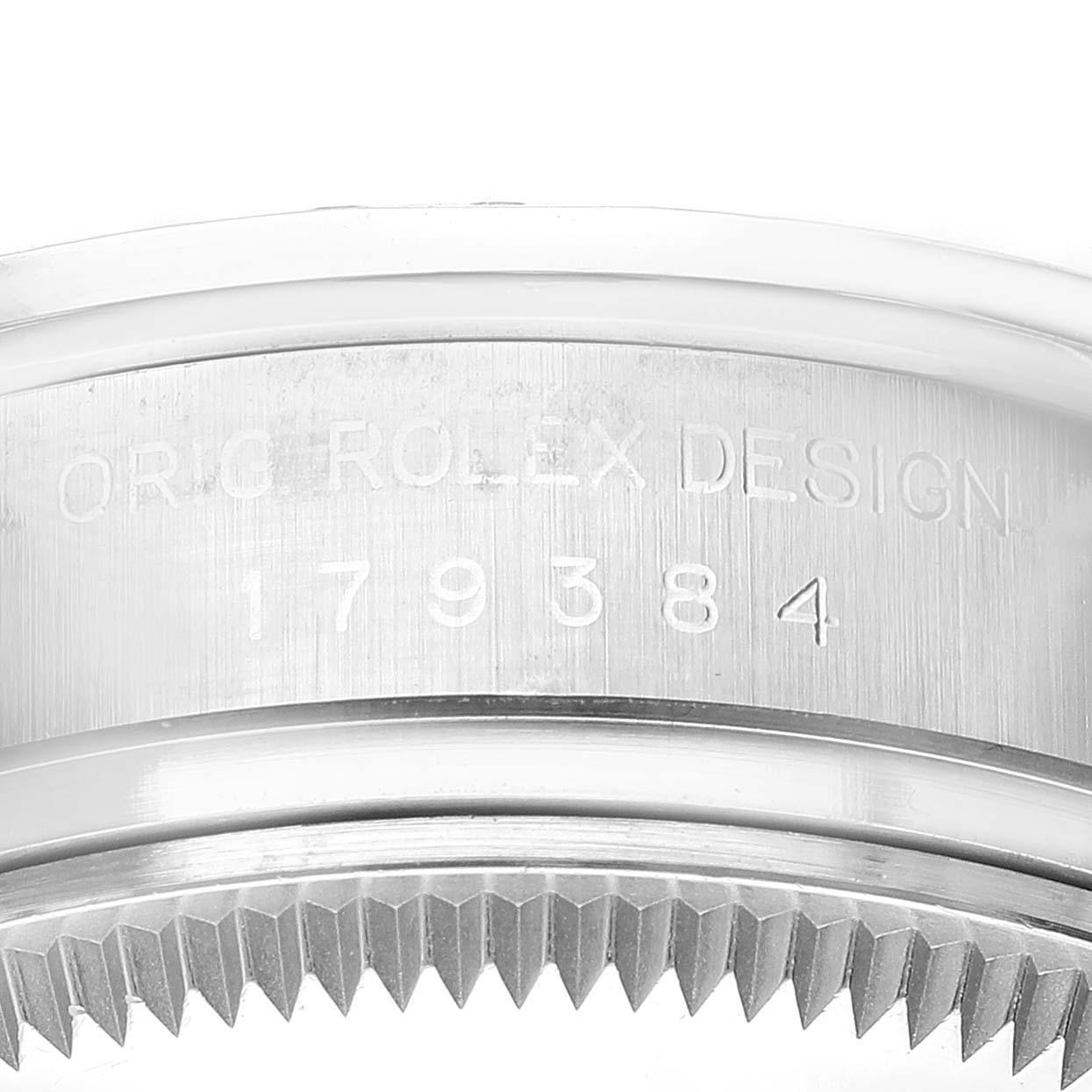 Rolex Datejust 26 Steel White Gold Sunburst Dial Diamond Ladies Watch 179384 en vente 3