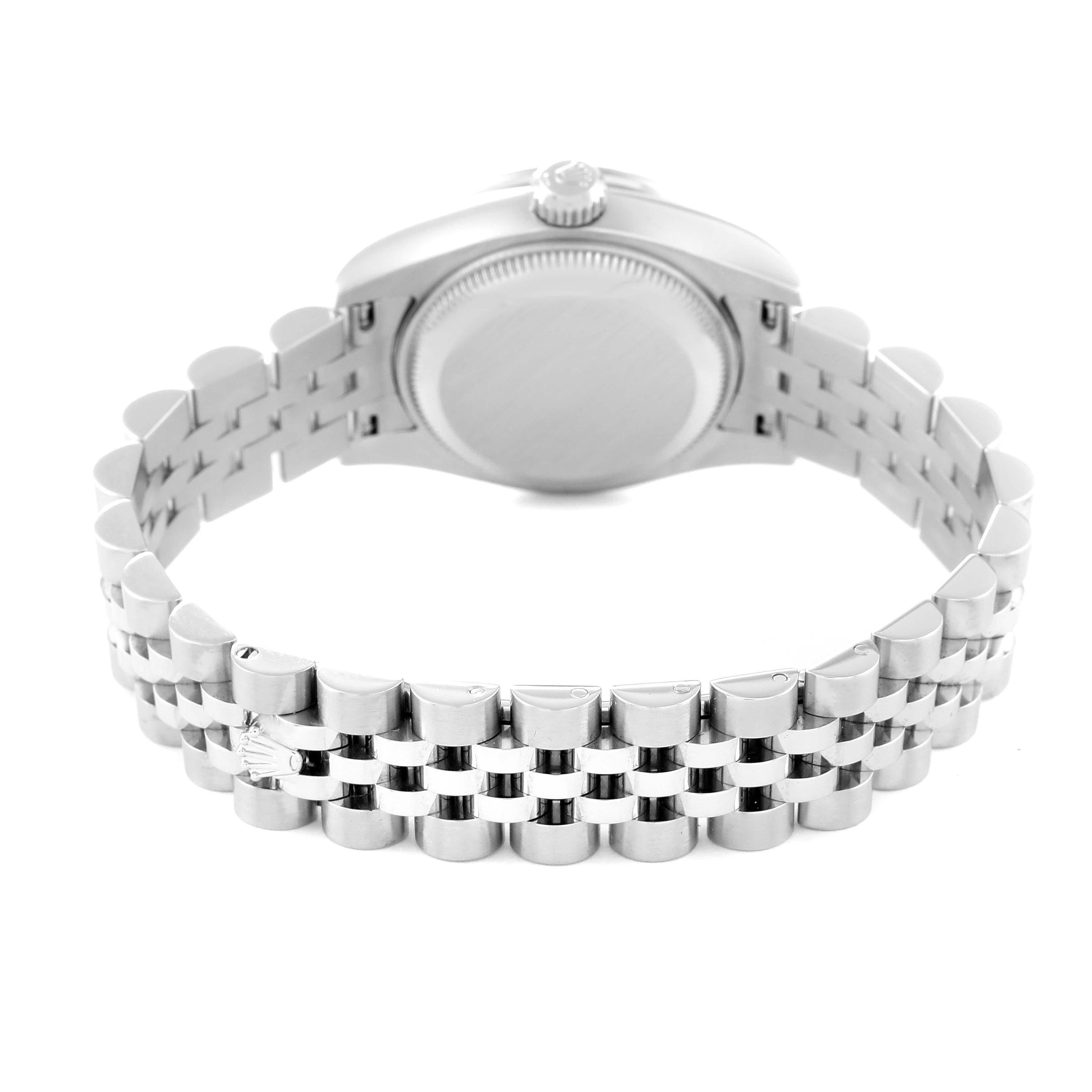 Rolex Datejust 26 Steel White Gold Sunburst Dial Diamond Ladies Watch 179384 en vente 5