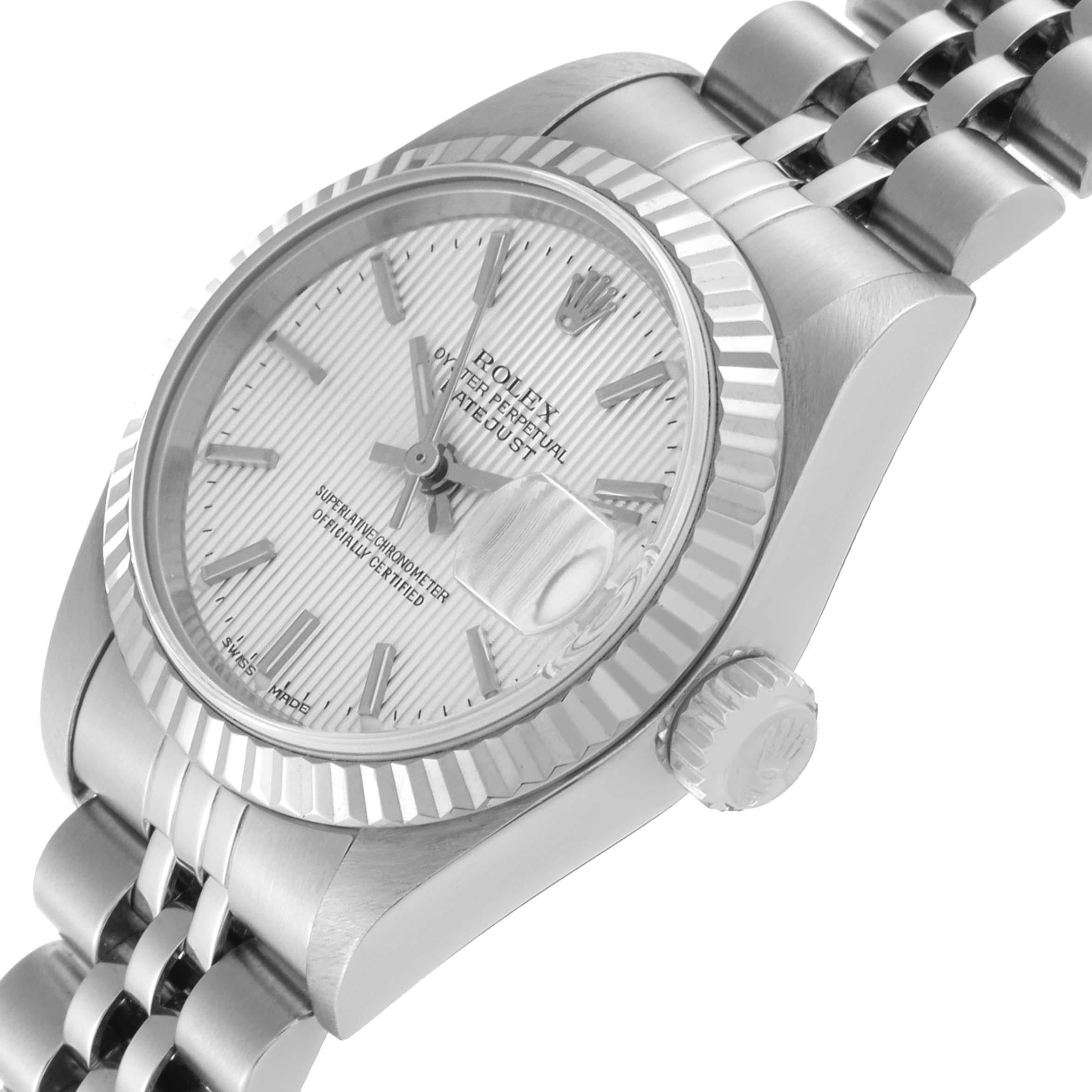 Rolex Datejust 26 Steel White Gold Tapestry Dial Ladies Watch 79174 Box Papers 6