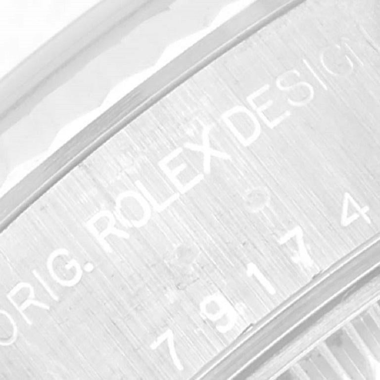 Rolex Montre Datejust 26 en acier, or blanc et cadran tapisserie pour femme 79174 avec boîte et papiers d'origine Excellent état à Atlanta, GA