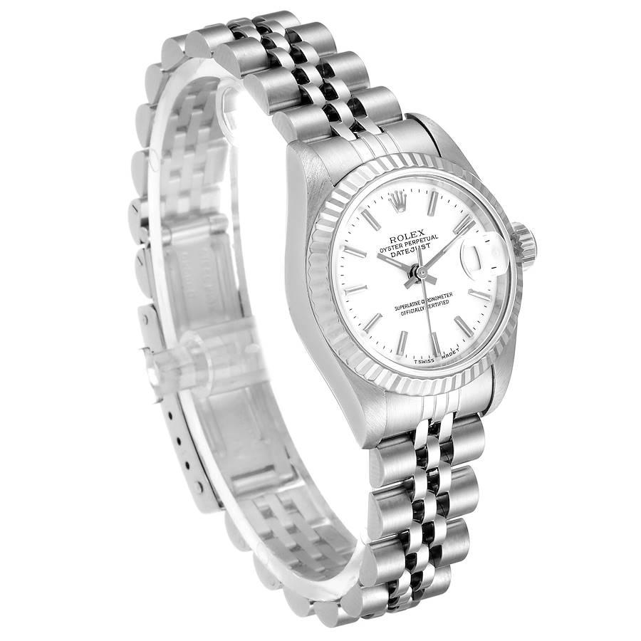 Rolex Datejust 26 Steel White Gold White Dial Ladies Watch 69174 In Good Condition In Atlanta, GA