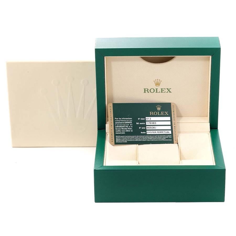 Rolex Datejust 26 Steel Yellow Gold Diamond Bezel Ladies Watch 179383 Box Card 5