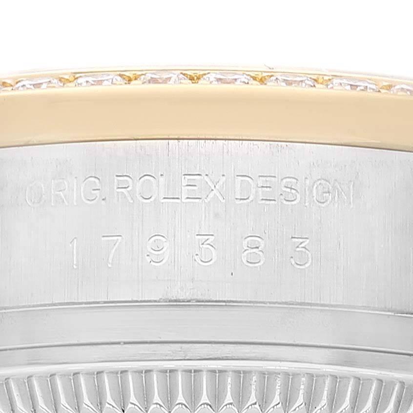 Women's Rolex Datejust 26 Steel Yellow Gold Diamond Bezel Ladies Watch 179383 Box Card