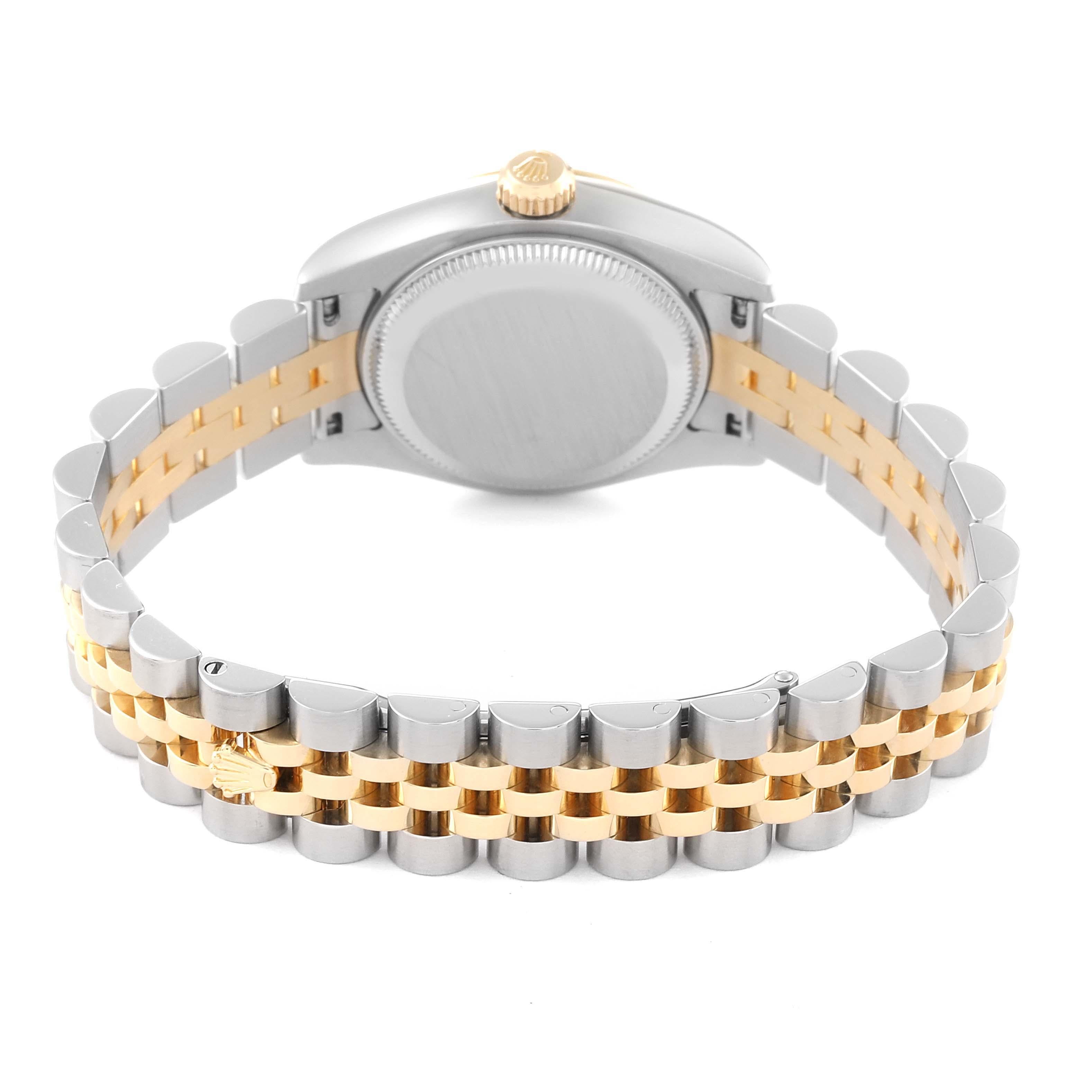 Rolex Montre Datejust 26 en acier avec cadran en or jaune et diamants, pour femmes 179173 en vente 2