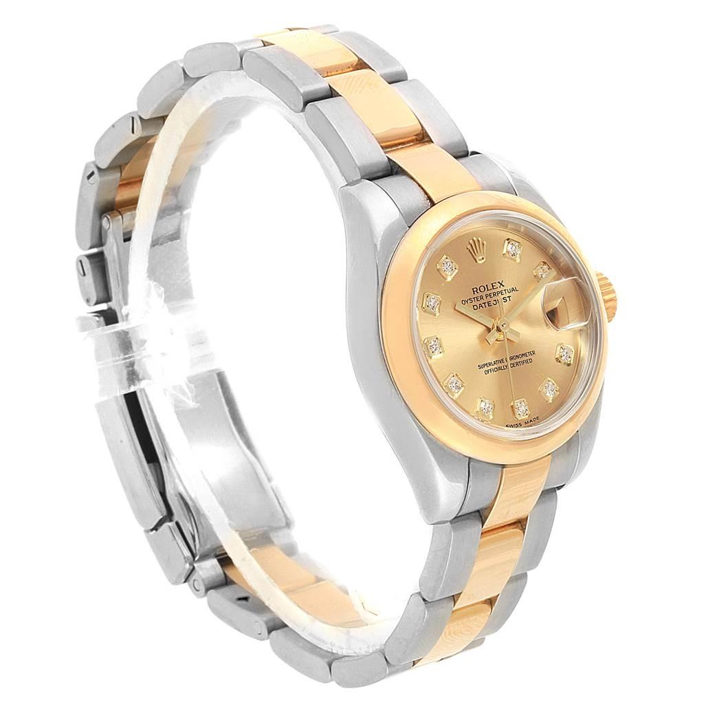Rolex Datejust 26 Steel Yellow Gold Diamond Ladies Watch 179163 In Excellent Condition In Atlanta, GA