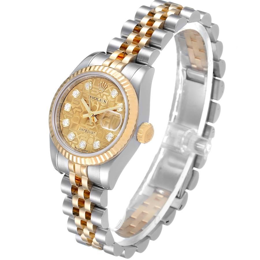 Women's Rolex Datejust 26 Steel Yellow Gold Diamond Ladies Watch 179173 Box Card