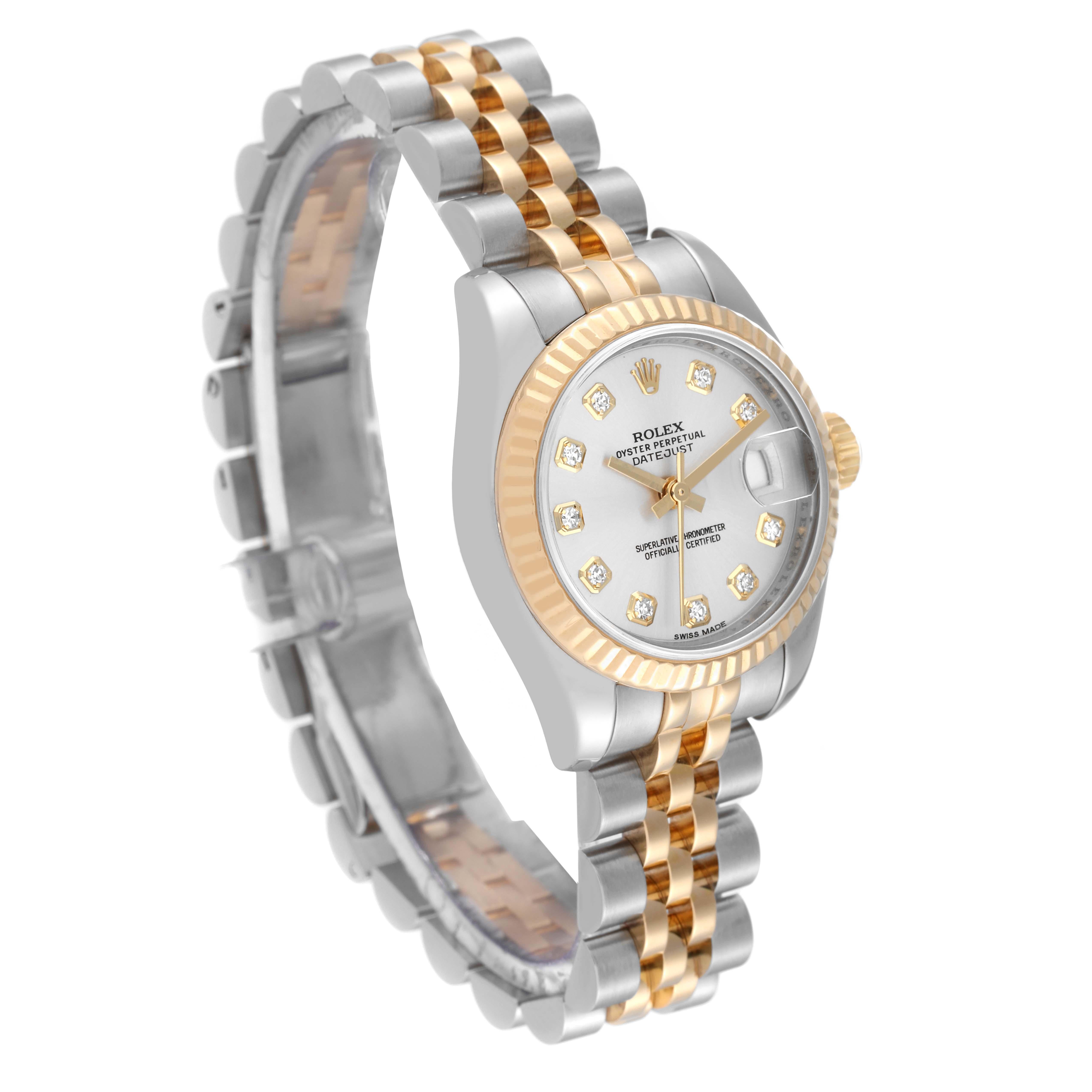 Rolex Datejust 26 Steel Yellow Gold Diamond Ladies Watch 179173 In Excellent Condition In Atlanta, GA