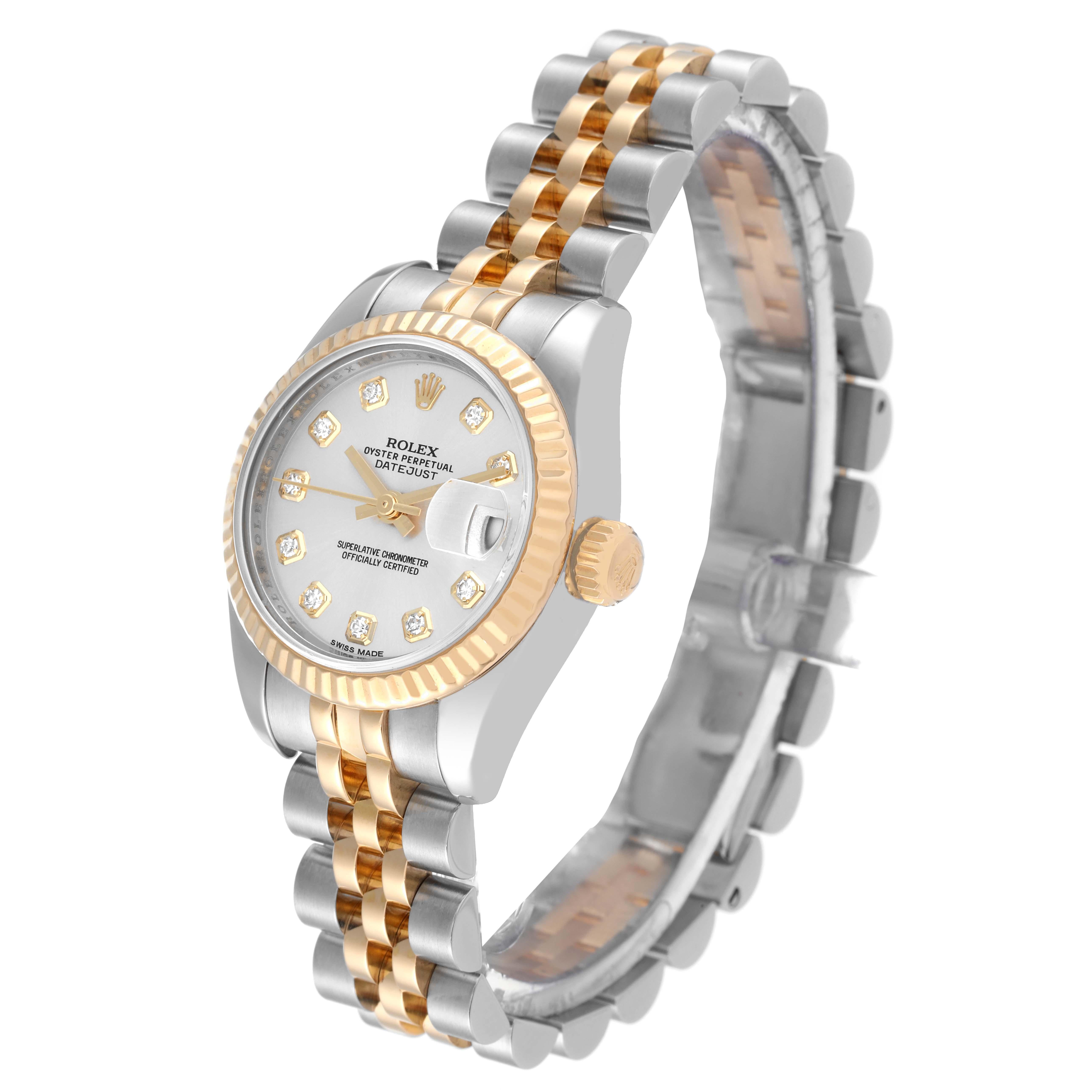 Women's Rolex Datejust 26 Steel Yellow Gold Diamond Ladies Watch 179173