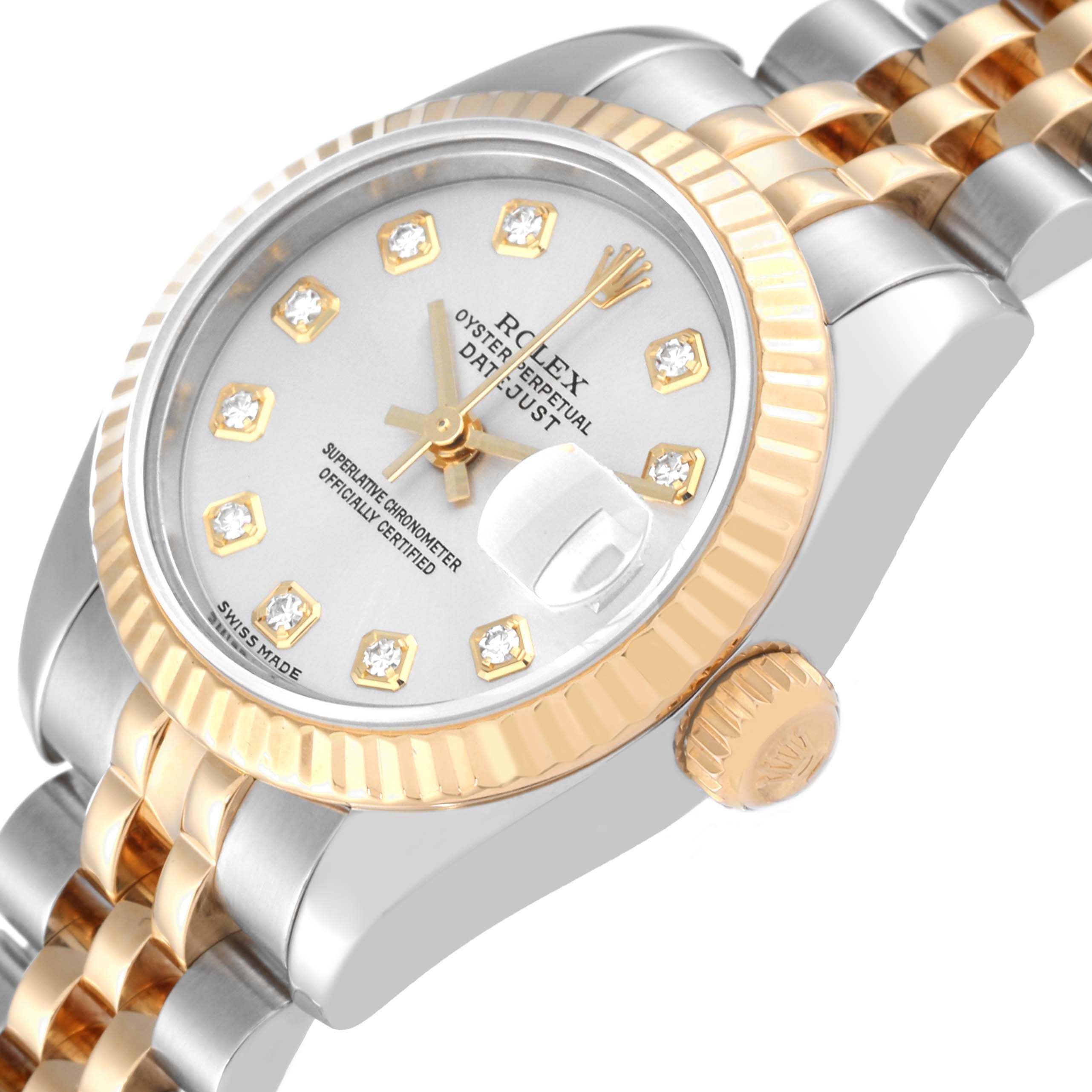 Rolex Datejust 26 Steel Yellow Gold Diamond Ladies Watch 179173 For Sale 1