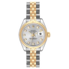 Rolex Montre Datejust 26 en acier, or jaune et diamants pour femmes 179173