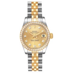 Rolex Datejust 26 Steel Yellow Gold Diamond Ladies Watch 179383