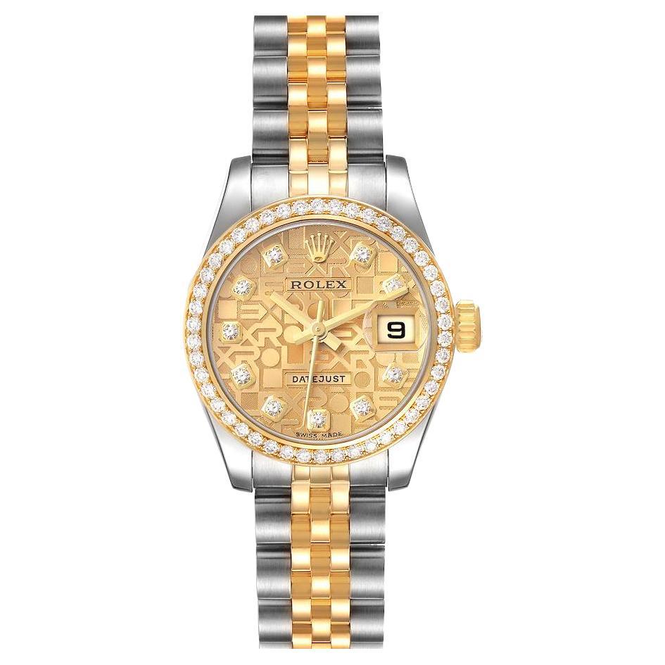Rolex Datejust Steel Yellow Gold Diamond Ladies Watch 179383