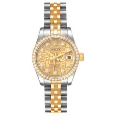 Rolex Datejust Steel Yellow Gold Diamond Ladies Watch 179383