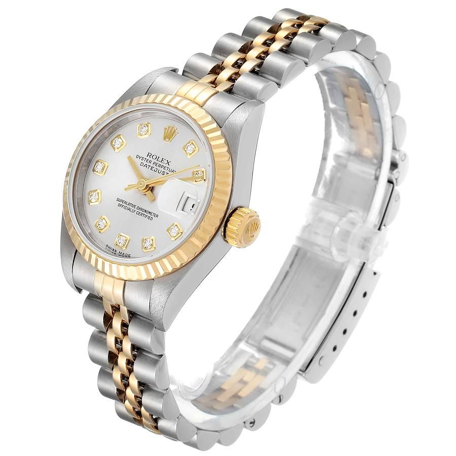 Women's Rolex Datejust 26 Steel Yellow Gold Diamond Ladies Watch 79173 For Sale