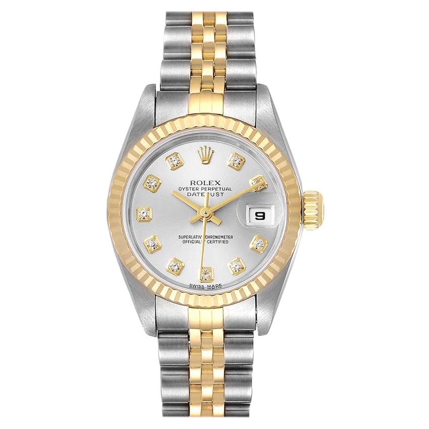 Rolex Datejust 26 Steel Yellow Gold Diamond Ladies Watch 79173 For Sale
