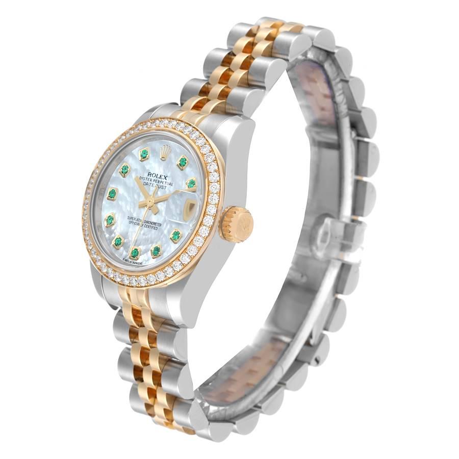 Women's Rolex Datejust 26 Steel Yellow Gold MOP Diamond Ladies Watch 179383 Box Card For Sale