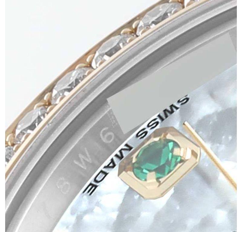 Rolex Montre Datejust 26 en acier, or jaune, diamants MOP 179383, carte boîte en vente 2