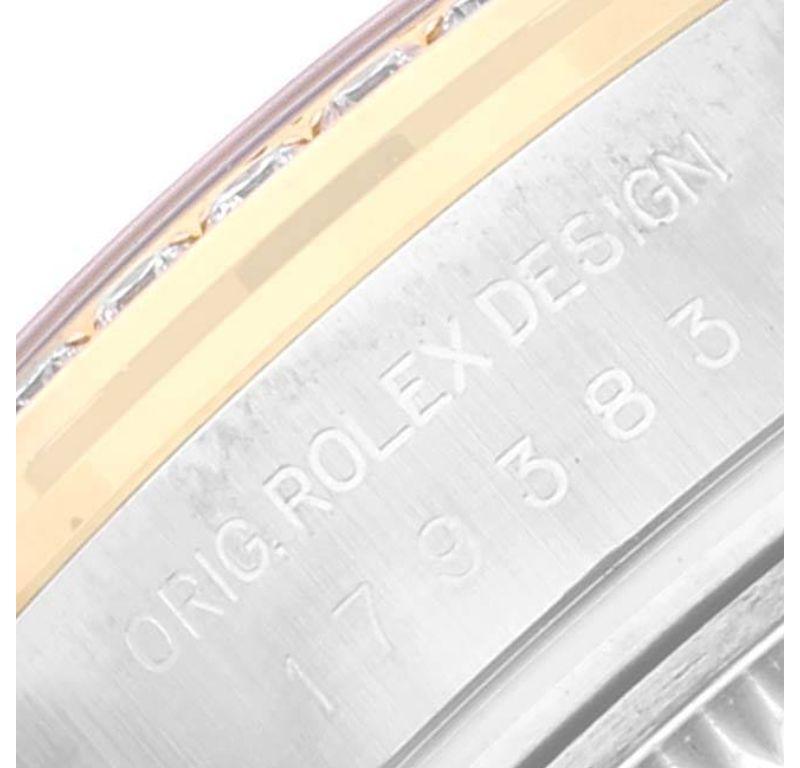 Rolex Montre Datejust 26 en acier, or jaune, diamants MOP 179383, carte boîte en vente 3
