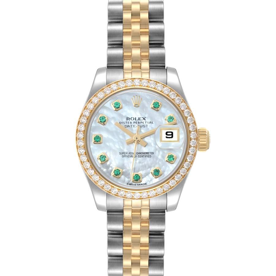 Rolex Datejust 26 Steel Yellow Gold MOP Diamond Ladies Watch 179383 Box Card For Sale
