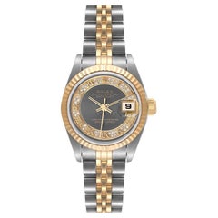 Rolex Datejust 26 Steel Yellow Gold Myriad Diamond Dial Ladies Watch 79173