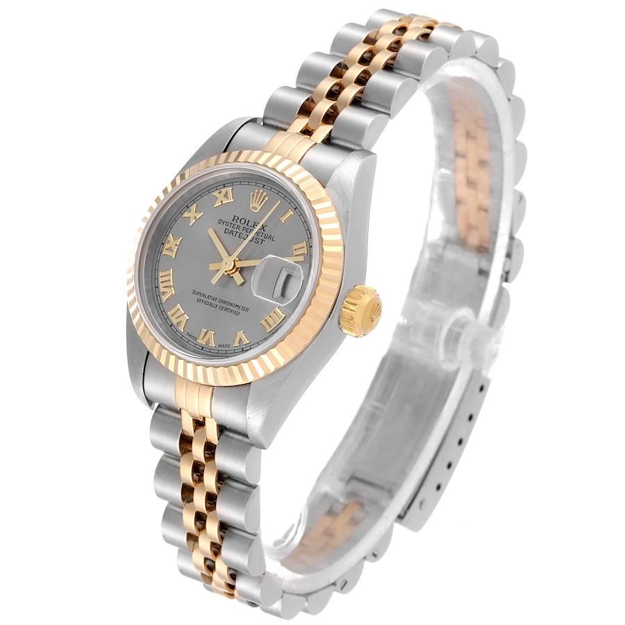 Women's Rolex Datejust 26 Steel Yellow Gold Slate Dial Ladies Watch 79173 Box Papers For Sale