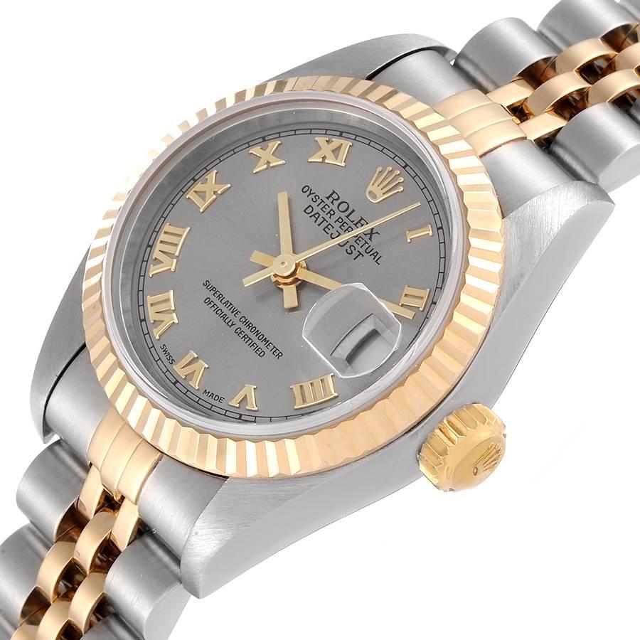 Rolex Datejust 26 Steel Yellow Gold Slate Dial Ladies Watch 79173 Box Papers For Sale 1