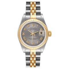 Rolex Datejust 26 Steel Yellow Gold Slate Dial Ladies Watch 79173 Box Papers